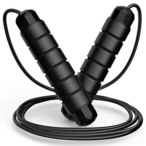Speed Jump Rope Adjustable Steel Cable – Tangle-Free Skipping Rope with Ball Bearings for Home Gym, Fitness & Cardio Workout