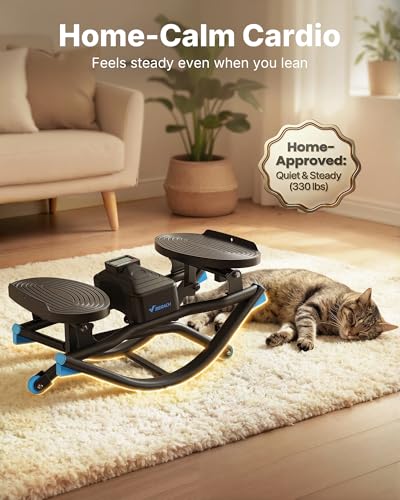 Merach Rocking Steppers for Exercise at Home,3D Motion Stair Stepper with Resistance Bands for Full Body Workout& Low-Impact Balance Board, 330 LBS Loading Capacity Exercise Equipment