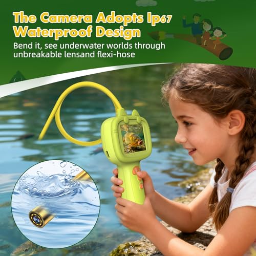 Daxiongmao Borescope Camera with Light for Kids | STEM Science Educational Toy for 3 4 5 6 7 8 Years Old Boys & Girls | Birthday Gift for Outdoor Adventures & Nature Discovery (Yellow)