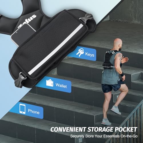 ZELUS Weighted Vest for Men and Women | 4-10lb/11-20lb/20-32lb Vest with 6 Ironsand Weights for Home Workouts | Adjustable Body Weight Vest Exercise Set for Cardio and Strength Training