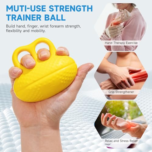 Fanwer Finger Exerciser Hand Squeeze Ball – Grip Strength Trainer for Fingers, Hands & Wrists, Finger Extension Exerciser for Exercise, Rehab, Arthritis & Carpal Tunnel Support