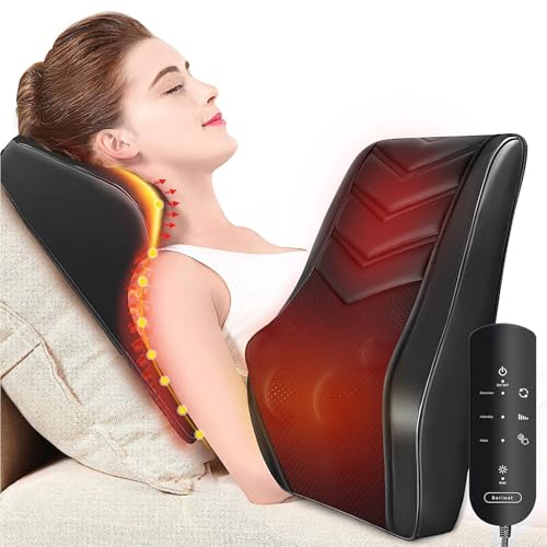 Shiatsu Neck & Back Massager with Heat – 3D Kneading Massage Pillow for Full Body Relaxation (Home, Office & Car Use)