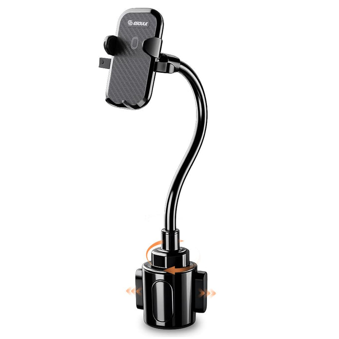Esoulk Car Cup Phone Holder, Car Phone Holder Cup Holder with 11” Long Arm, Goose Neck Cupholder Phone Holder, Adjustable Phone Holder for Car, Universal Cup Holder for Car, Cup Cradle