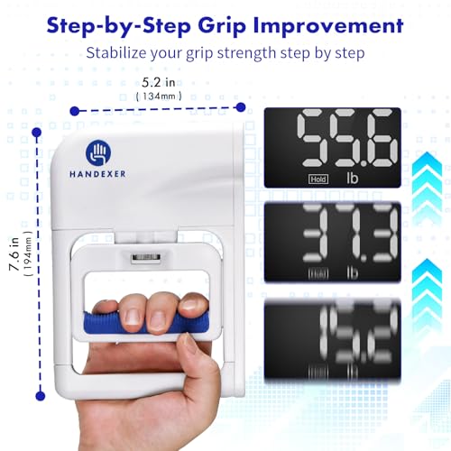 Grip Strength Tester 265lb/120kg, Digital Hand Dynamometer FDA Registered with Backlit LCD for Grip Strength Testing and Training