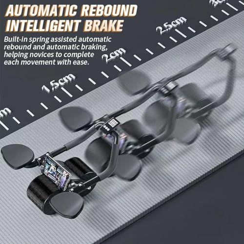 2026 New Ab Roller Wheel with Timer & Knee Mat,Automatic Rebound Abdominal Wheel with Elbow Support Ab Workout Equipment for Strengthening Core Muscles Abs Exercise Roller for Women Men