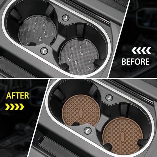 ME.FAN Car Cup Coasters [4 Pack] Silicone Car Coasters/Cup Mats, Non-Slip Recessed Car Interior Accessories Coffee