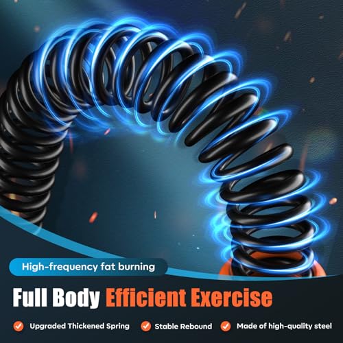 Cordless Battle Ropes with Adjustable Resistance Springs - Weighted Ropeless Battle Rope for Home Gym Exercise, Portable Workout Equipment for Strength Training & Cardio Fitness
