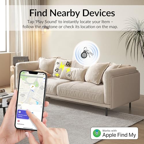 Air Tracker Tag - 2 Pack [Apple MFi Certified] Bluetooth Trackers Works with Apple Find My (iOS Only) - IP67 Waterproof Item Finders | Track Keys, Wallet, Luggage, Backpack