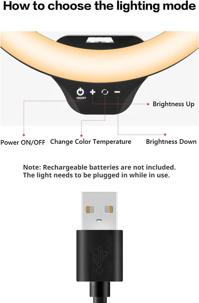 Sensyne 10'' Ring Light with 50'' Extendable Tripod Stand, LED Circle Lights with Phone Holder for Live Stream/Makeup/YouTube Video/TikTok, Compatible with All Phones