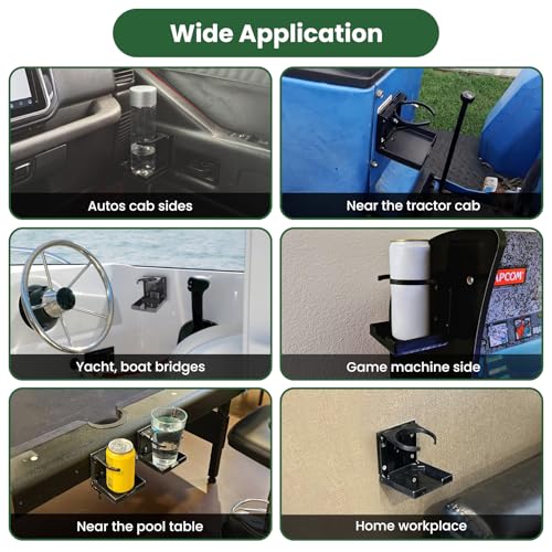 2pcs Adjustable Folding Cup Holder, Car Wall Mount Water Drink Coffee Bottle Holder with Screws, Fit Most Size Mugs Bottle, for Truck RV Van Boat Camper Caravan Marine (Diamond Pattern)