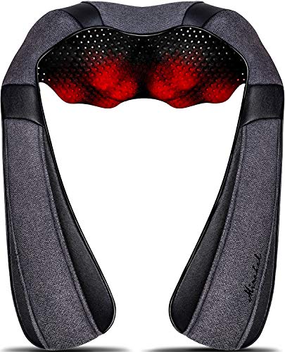 Mirakel Neck & Back Massager with Heat – Shiatsu Electric Kneading Massager, Ergonomic Design, Full-Body Comfort and Relaxation, Perfect Christmas Gift for Women, Men, Mom, Dad