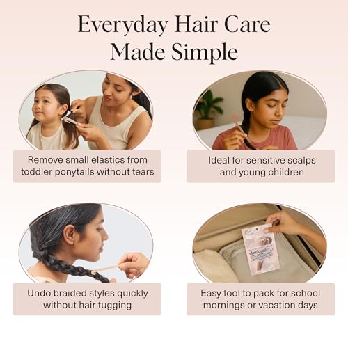 Kitsch Hair Tie Cutter – Easy To Use, Pain Free Rubber Band Cutter for Hair Kids, Baby & Toddler Girls | Ideal Gifts for Women – Multicolor, 3pc Set