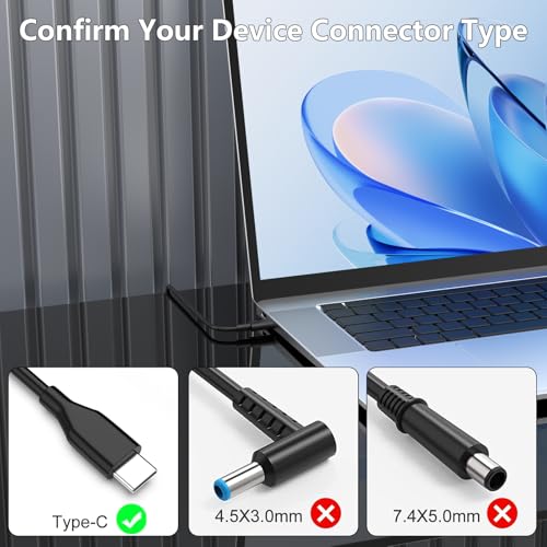 Universal 65W 45W USB C Laptop Charger Compatible with HP Chromebook Lenovo Asus Fast Charging Power Adapter Supply Cord