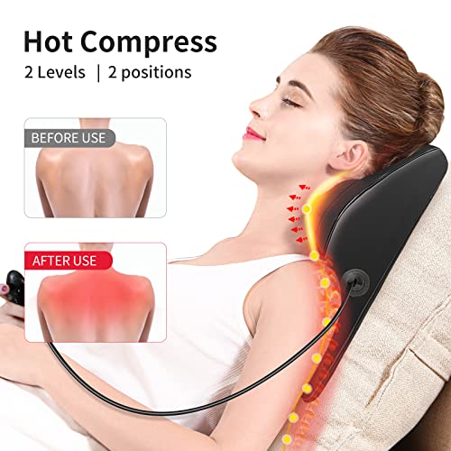 Boriwat Back & Neck Massager with Heat – 3D Kneading Massage Pillow for Shoulders, Legs & Full Body Relaxation (Perfect Gift for Men & Women)