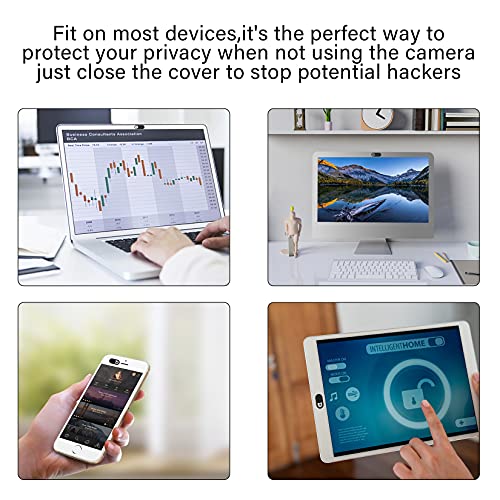 Laptop Camera Cover Slide, Phone Camera Cover Slide, 6 Pack Ultra Thin Webcam Cover Slide for Laptop, Desktop, PC, Tablet, Smartphone, Protect Your Privacy and Security(Black)