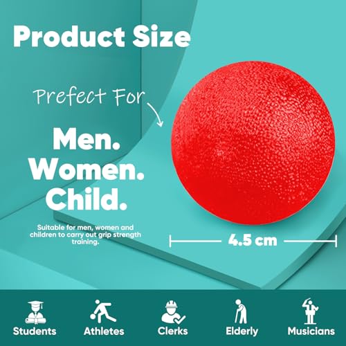 Stress Balls for Adults (6 Pack), Stress Ball, Hand Strengthening Devices, Hand Exercisers for Strength, Exercise Squeeze Squishy Wrist Ball, Physical Therapy Exerciser, Grip Strength Trainer