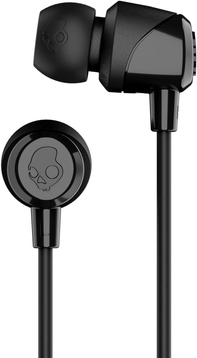 Skullcandy Jib Wired Earbuds with 3.5mm AUX Plug, Noise Isolating Fit, In-Line Microphone Call and Track Control, Convenient for Travel - Black