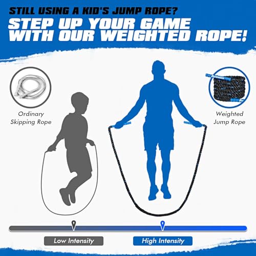 Jump Rope, Weighted Jump Rope for Fitness, Boxing Equipment Jump Ropes for Men Women, Battle Skipping Ropes for Exercise, Suitable for Boxing, Cardio, Training Muscle Speed Home Gym Workout Equipment