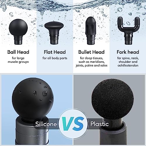 arboleaf Massage Gun Deep Tissue, Full-Metal Powerful Mini Percussion Massager with Silent Brushless Motor - Ultra-Quiet Pocket-Sized for Athletes, Back & Sore Muscles Relief at Home, Office, Travel