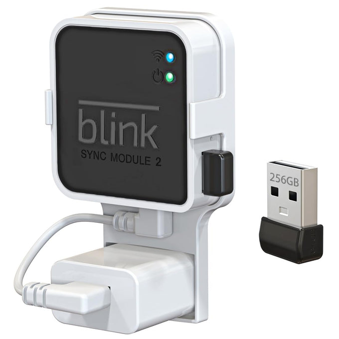 256GB Blink USB Flash Drive, with Outlet Wall Mount for Sync Module, Space-Saving Mount Bracket Holder for Blink Outdoor/Indoor Security System (Sync Module 2 is NOT Included),1Pack