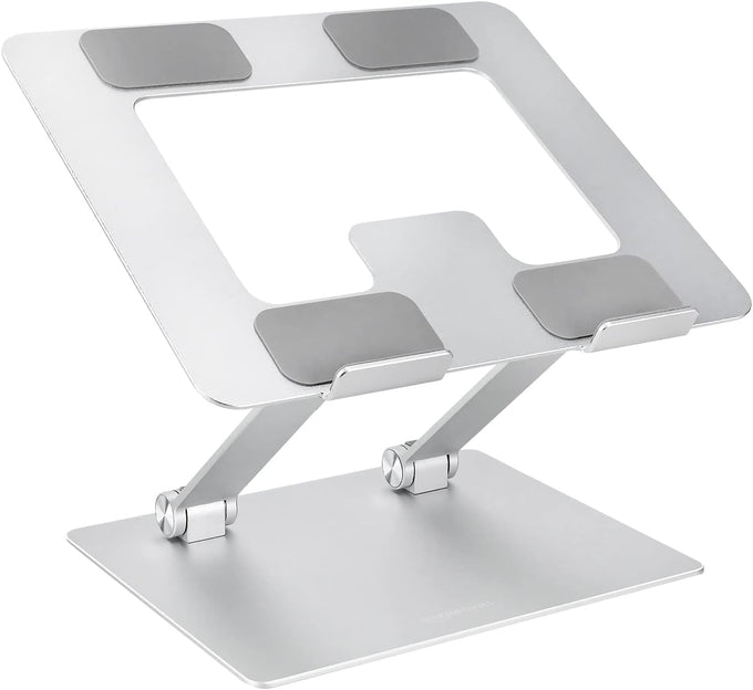 Sturdy and Portable Ergonomic Laptop Stand for Desk, Adjustable Riser, Fits all Laptops and Notebooks up to 17.3 Inch, Silver, 10 x 8.7 x 6 in
