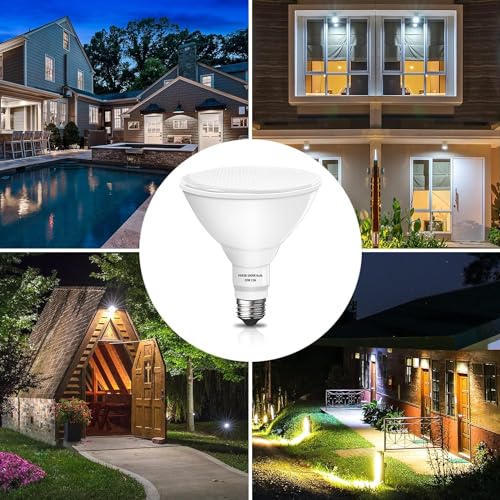 Par38 led Flood Lights Outdoor Light Bulb,Dimmable 1800LM,20W Replace up to 200W,Outdoor Flood Light Bulbs for Backyard,Garage,Porch,Garden,2 Pack 5000K Daylight