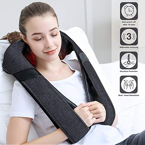 Mirakel Neck & Back Massager with Heat – Shiatsu Electric Kneading Massager, Ergonomic Design, Full-Body Comfort and Relaxation, Perfect Christmas Gift for Women, Men, Mom, Dad