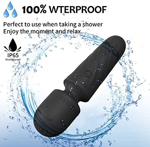 Handheld Personal Mini Massager Tool– Waterproof, USB Rechargeable, 10 Vibration - Perfect on Back Legs Hand Pains and Sports Recovery(Black)