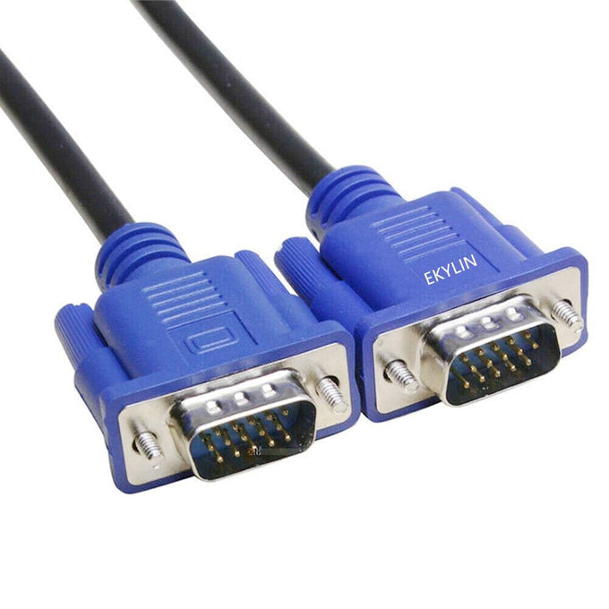 EKYLIN VGA Cable, 1.5m/5Feet Male to Male Video Extension Cable Adapter for Computer PC to Monitor Screen Projector with Socket Port
