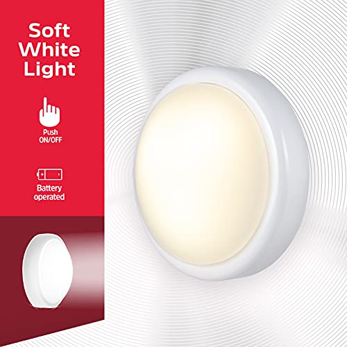 Energizer Battery Operated Lights LED Tap Light Under Cabinet Lighting for Kitchen Closet Pantry Garage, AA Batteries Required, Nightlight for Bedroom, 4 Pack, 48958
