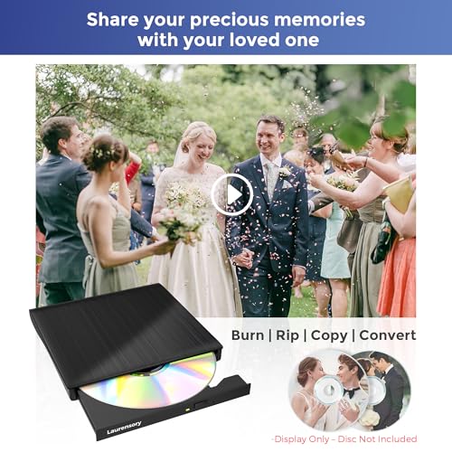 External DVD Drive USB 3.0 Type-C Portable CD DVD Player for Laptop +/-RW Disk Drive CD ROM Burner Writer CD/DVD Burner Reader Compatible with Desktop Windows Linux OS Apple MacBook