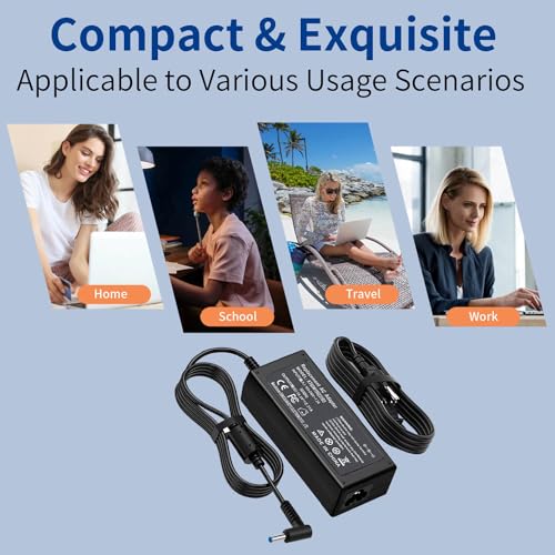 45W 19.5V 2.31A Replacement for HP Laptop Charger Blue Tip,Pavilion x360 Charger 11 13 15, Envy X360 13 15,Zbook 14u G4 G5 15u 15 G3,Stream 11 13 14,HP Model 15 Laptop Charger AC Adapter Power Cord