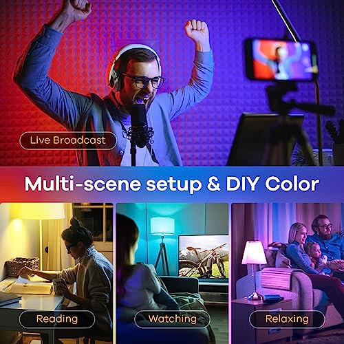 Linkind Matter Smart Light Bulb, WiFi Smart Bulbs, Work with Apple Home, Siri, Alexa, Google, SmartThings, RGBTW Color Changing Bulbs Mood Lighting, Music Sync, A19 E26 60W, 2.4Ghz WiFi 6 Pack