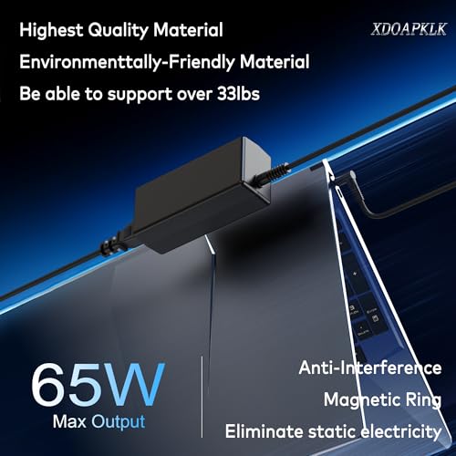 65W 45W Laptop Charger Compatible with HP Pavilion x360 14 15 17, Stream 11 13 14, Notebook, Elitebook,Envy, ProBook Series Smart Blue Tip AC Adapter with Power Cord 4.5mm x 3.0mm
