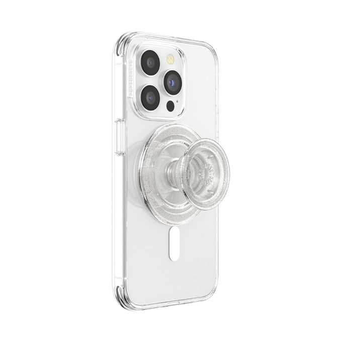 PopSockets Phone Grip for MagSafe, Magnetic Holder, Phone Stand, Clear - Clear Glitter