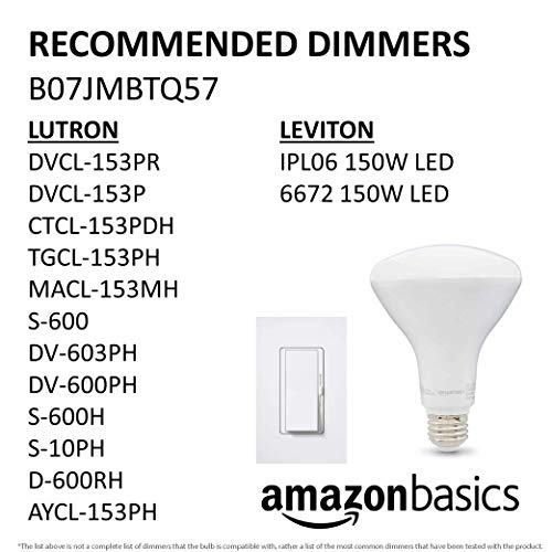 Basics BR30 LED Light Bulbs, 65W Equivalent, 11W Energy Efficient, E26 Standard Base, Soft White 2700K, Dimmable, 10,000 Hour Lifetime, 6-Pack