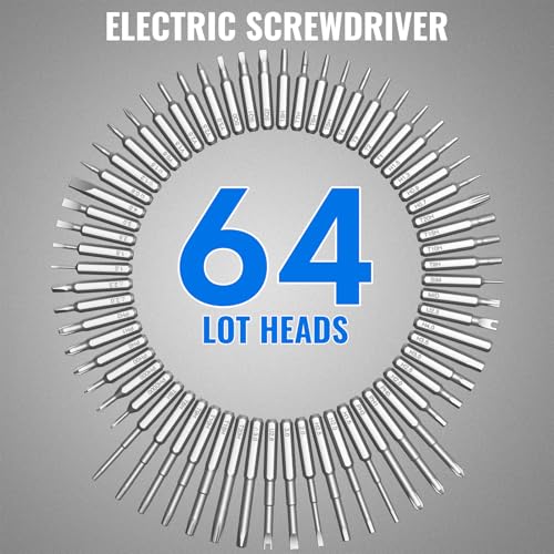 Mini Electric Screwdriver, 3.7V Precision Screwdriver Set Cordless Screwdriver Rechargeable 72 In 1 Magnetic Bit Repair Tech Tool Kit for Electronics Computer Phone Laptop Camera RC Car Watch Glasses