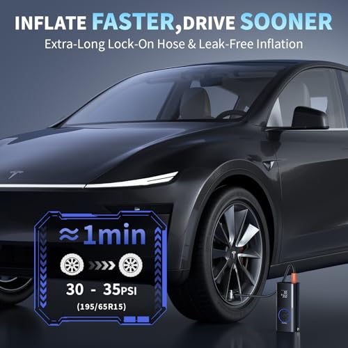 OlarHike Tire Inflator Portable Air Compressor, Smart Dual Hose System, 160PSI Auto Air Pump for Car Tires, Bike,Bicycle, Motorcycles,Electric Pump with LED Light & Digital Pressure Gauge