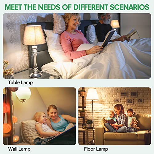 TJBB 4 Pack 3 Way LED Light Bulbs 50 100 150Watt Soft White 3000K Equivalent, 5/10/15W Three Way Light Bulbs A19 E26 Base, 700 1400 2100 Lumens