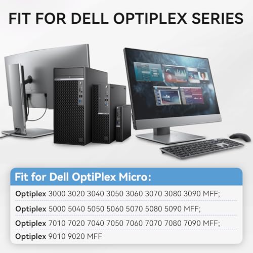 90W AC Adapter for Dell Optiplex Micro 9020 7050 7010 7020 7040 3050 7060 5050 5060 7070 Micro Desktop Power Supply-for Dell Optiplex Micro PC- for Optiplex 3060 3070 3080