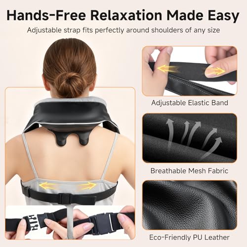 6D Neck & Shoulder Massager with Heat – Cordless Shiatsu Kneading Massager for Relaxation, Comfort, and Stress Relief, Gift for Women and Men, Home & Office Use