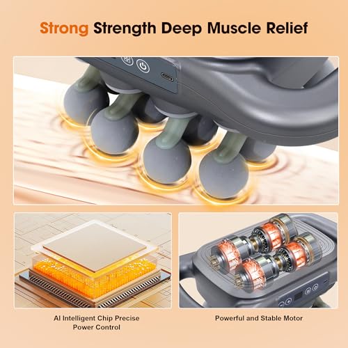 16 Head Massage Gun Set, Deep Tissue Percussion Massager, 2600mAh Electric Massage Tools with 9 Styles & Levels, Dark Grey