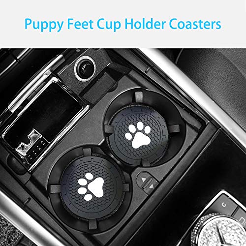 BukNikis Car Cup Holder Coasters-Car Interior Accessories 2.75 inch Silicone Anti Slip Cute Dog Paw Car Coaster -Universal (Pack of 2)