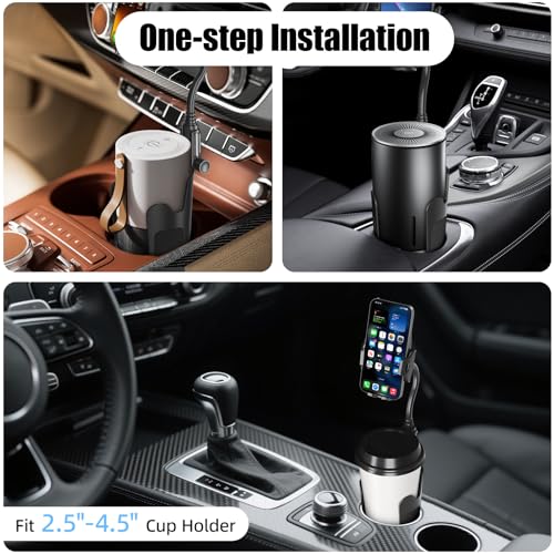 Cup Phone Holder for Car with 360° Adjustable Long Gooseneck, Cell Phone Holder Mount for Car | Truck | Golf Cart Compatible with iPhone & Samsung & All Smartphones