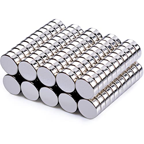 MIN CI 100 Pcs Strong Round Small Rare Earth Magnets, Mini Refrigerator Neodymium Magnets Disc for Whiteboard Locker Fridge DIY Crafts Dry Erase Board Cabinets