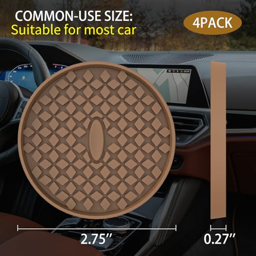 ME.FAN Car Cup Coasters [4 Pack] Silicone Car Coasters/Cup Mats, Non-Slip Recessed Car Interior Accessories Coffee