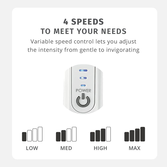 Homedics Back Massager - Heated Automatic Percussion Back, Body and Neck Massager with Dual Pivoting Heads, Interchangeable Nodes, for Shoulders, Legs and Feet, White
