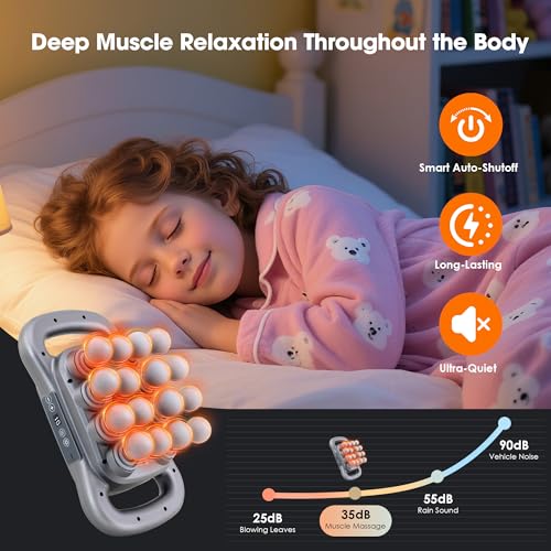 16 Head Massage Gun Set, Deep Tissue Percussion Massager, 2600mAh Electric Massage Tools with 9 Styles & Levels, Dark Grey