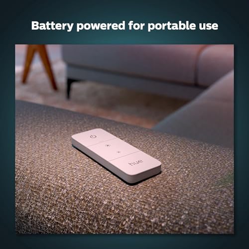 PHILIPS Hue Smart Dimmer Switch with Remote, White, 1 Pack, Turns Hue Lights On, Off, Dims or Brightens, Smart Home Control, Requires Bridge, Easy, No-Wire Installation