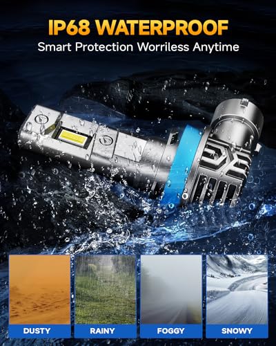 Ursprung Ultra Bright H11 9005 Led Bulb Combo, Upgraded 5th-Gen 16 CSP for Superior Brightness, 6500K Cool White, H8/H9/HB3 Fog Bulb HID, 90,000 Hours Lifespan, IP68 Waterproof, Pack of 4